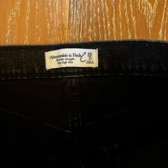 Abercrombie and fitch black ankle straight high rise jeans - Picture 2 of 5